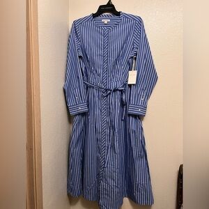 Blue Striped Dress pit 21 inches